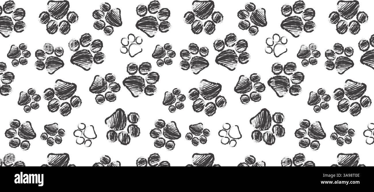 Monochrome dog pet seamless pattern background. Vector illustration of ...