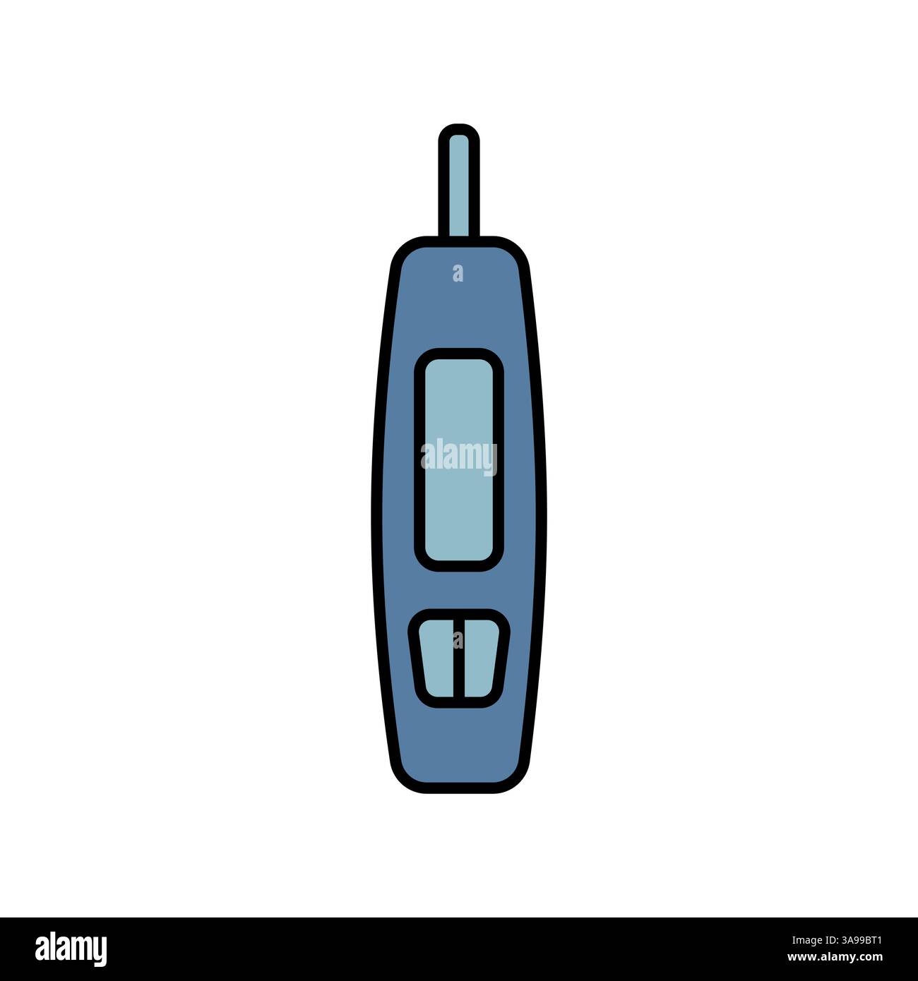 smart glucose monitor black line icon for digital and print projects.  Minimal clean icons for apps and websites. Modern simple icons for UI UX and br Stock Vector