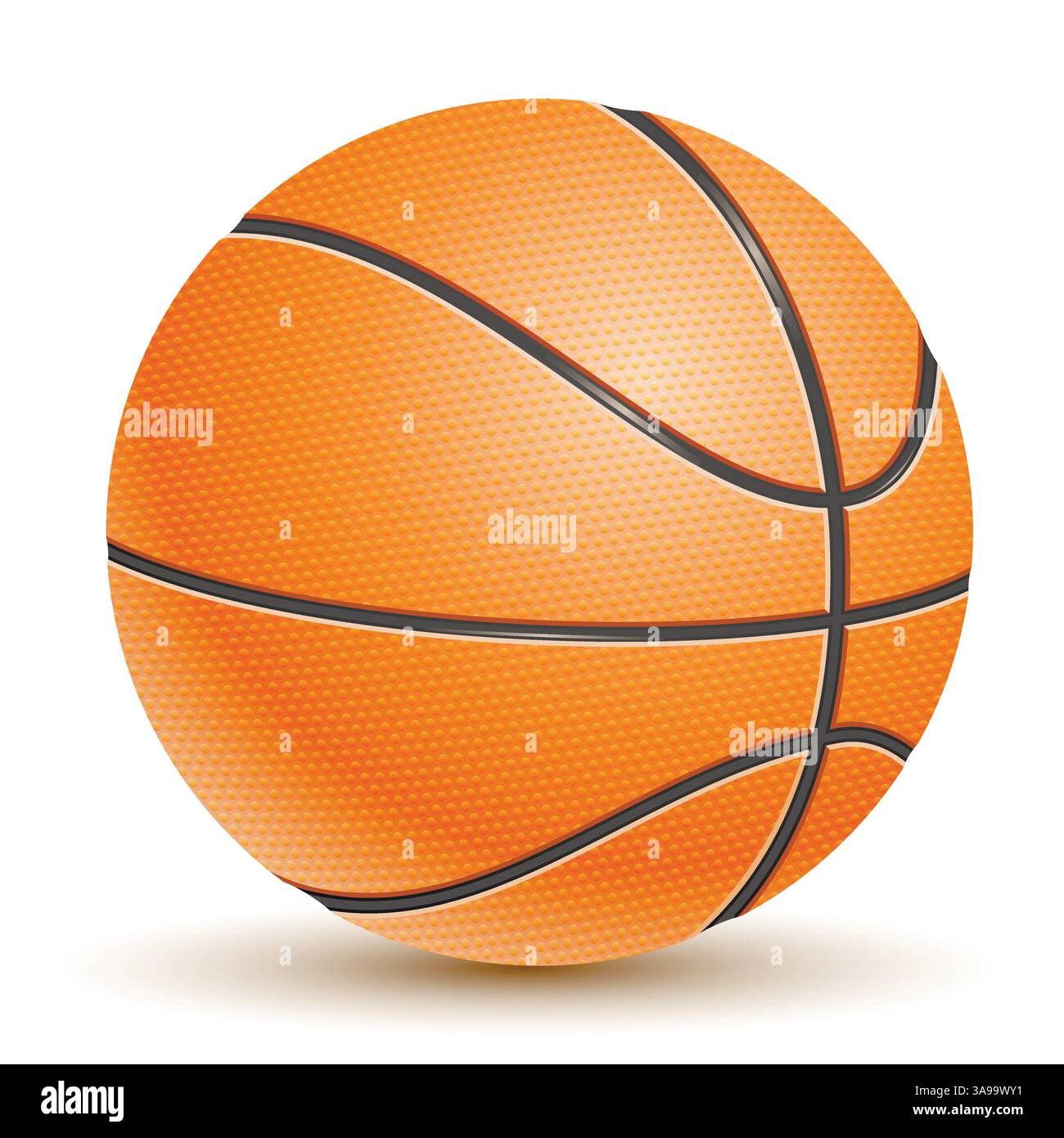 Realistic Vector Basketball Isolated on White Stock Vector