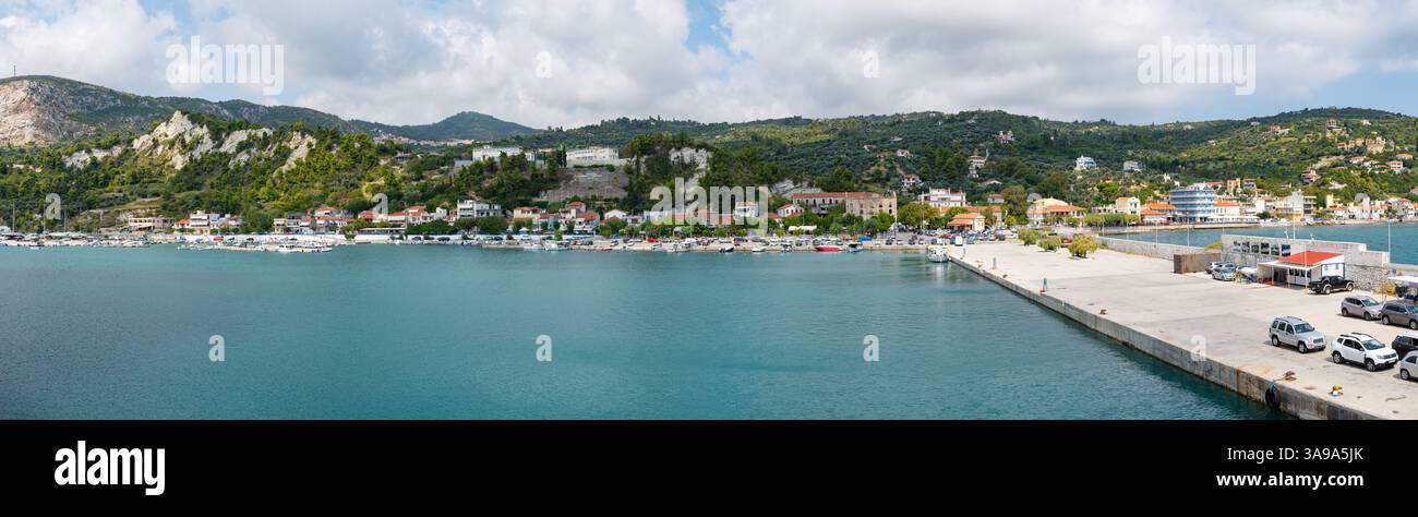 Kymi, Greece - August 21 2022: Port of Kymi view from sea Stock Photo ...