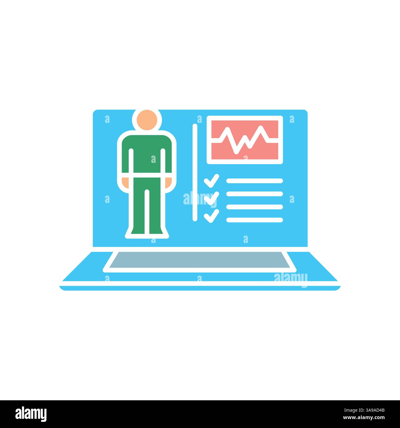 Electronic medical records line icon. Vector isolated element. Editable stroke. Stock Vector