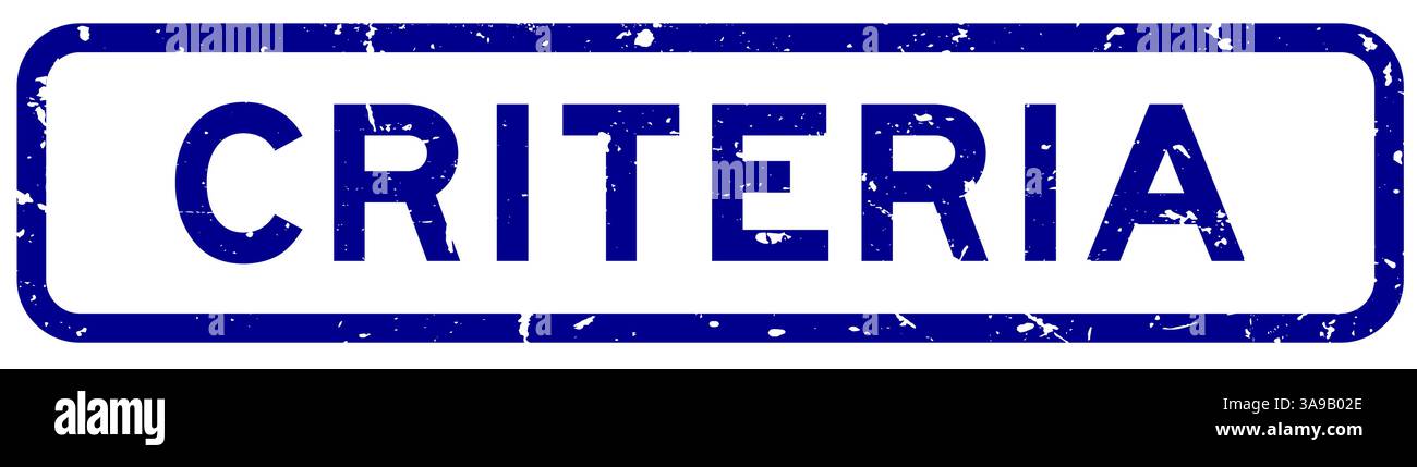 Grunge blue criteria word square rubber seal stamp on white background Stock Vector