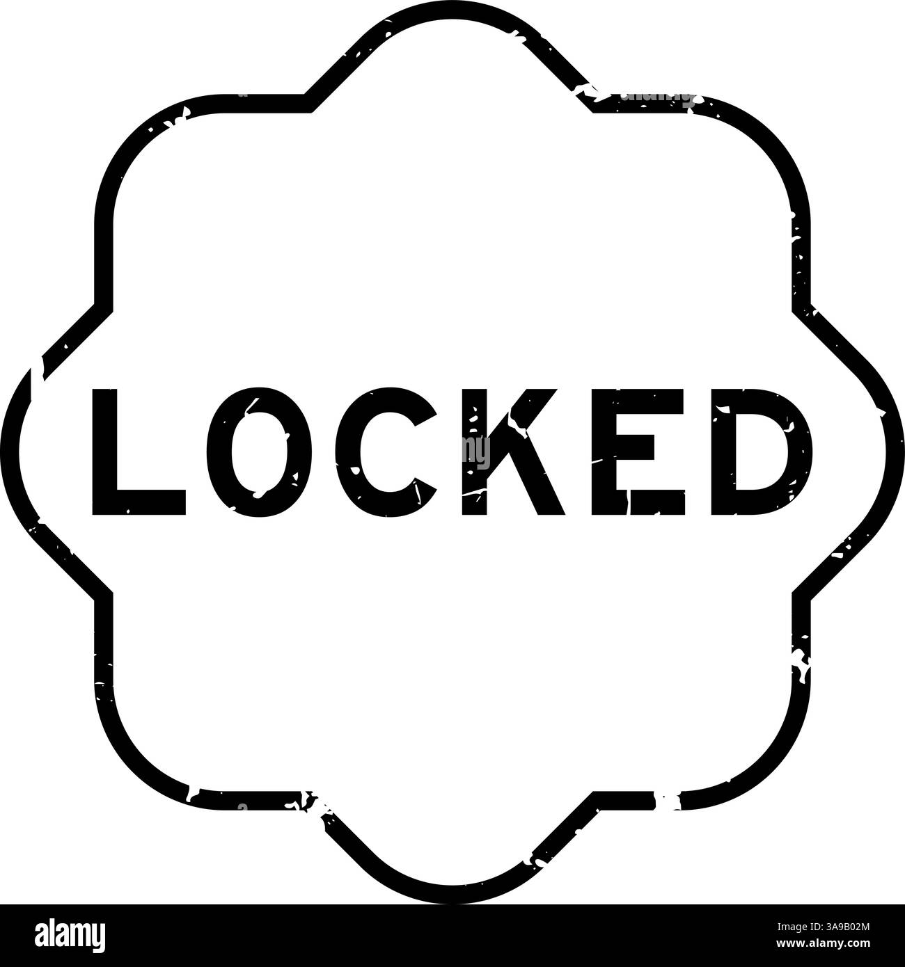 Grunge black locked word rubber seal stamp on white background Stock ...
