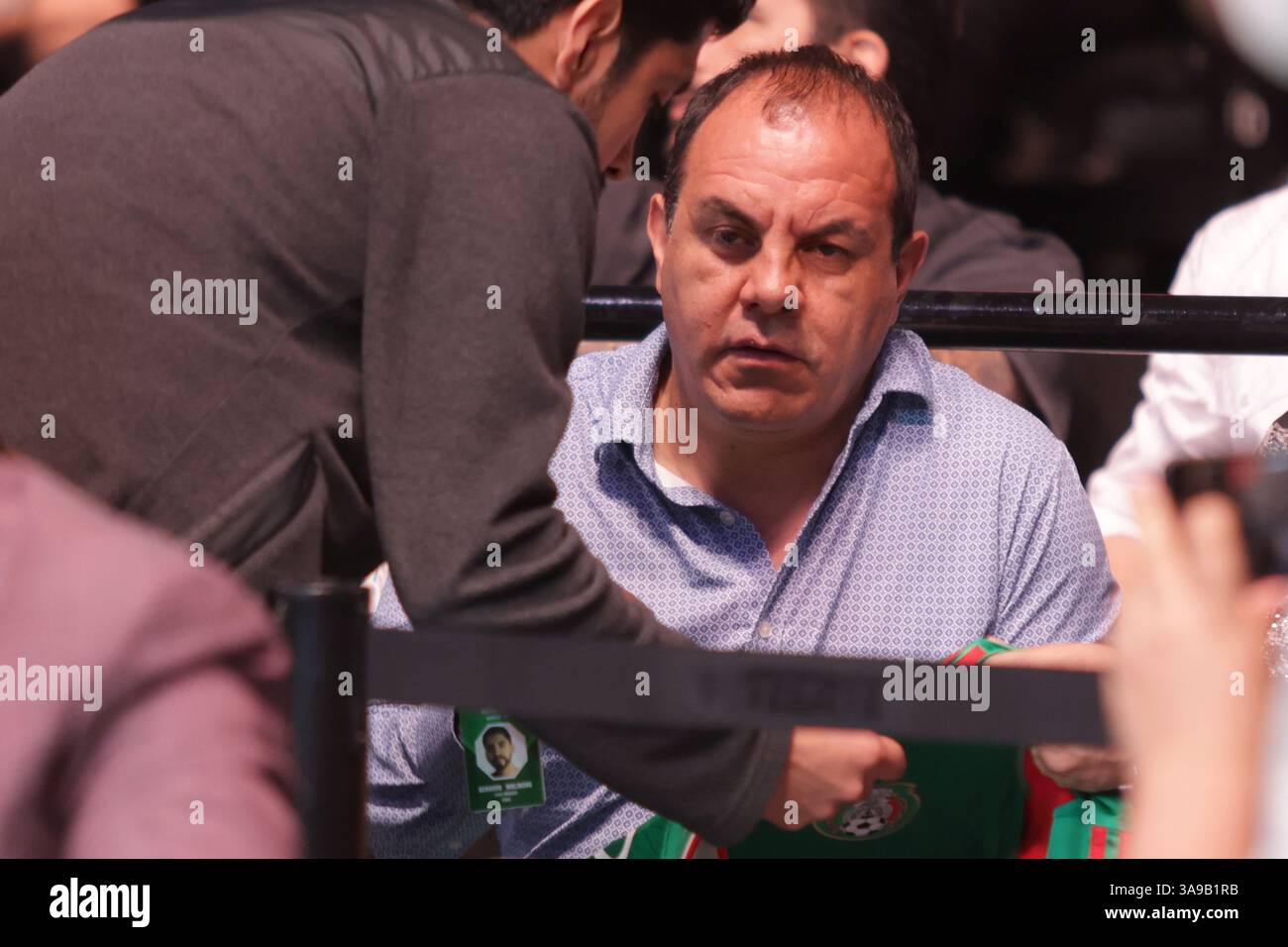 Former Governor of Morelos Cuauhtémoc Blanco is seen during  the UFC Fight Night event Rodriguez v Costa at Mexico City Arena. on March 29, 2025 in Mexico City, Mexico. (Photo by Ismael Rosas/ Eyepix Group/Sipa USA) Stock Photo