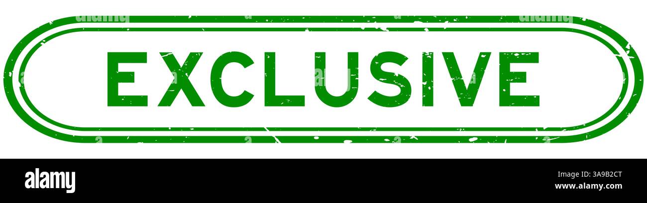Grunge green exclusive word rubber seal stamp on white background Stock ...