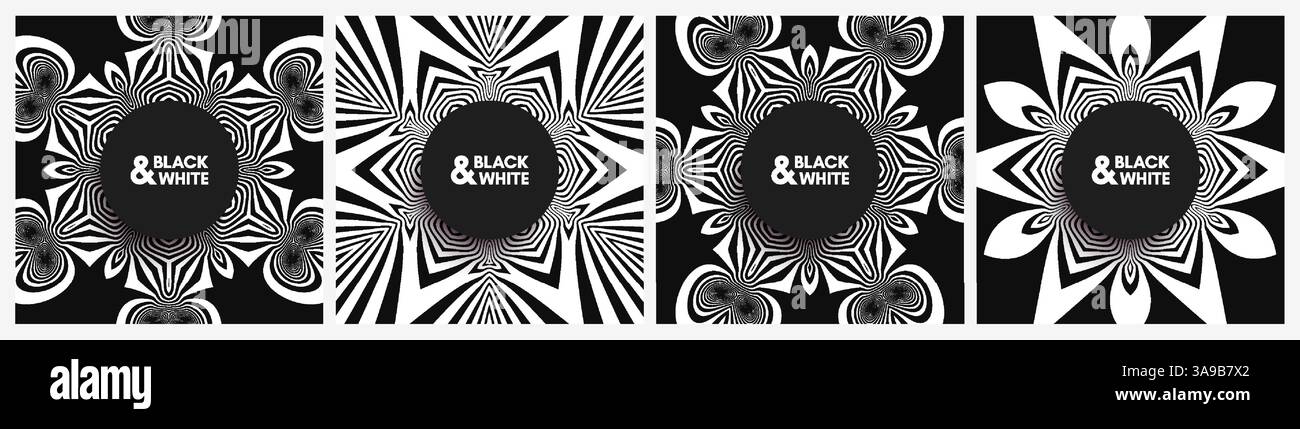 Black and white design. Abstract striped background. Vector illustration. Stock Vector