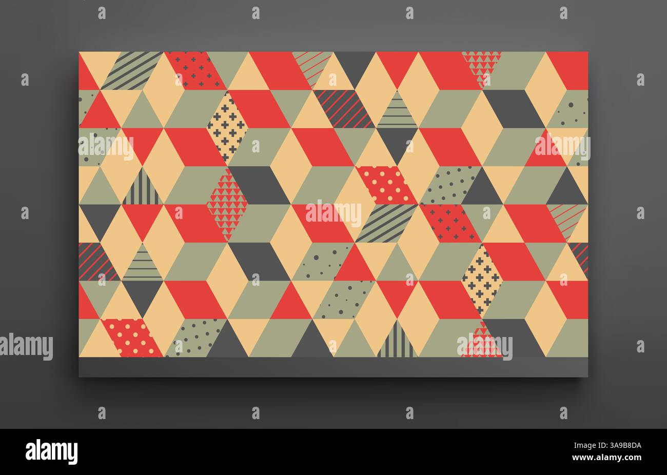 Cover design template. 3d blocks structure background. Vector illustration. Stock Vector