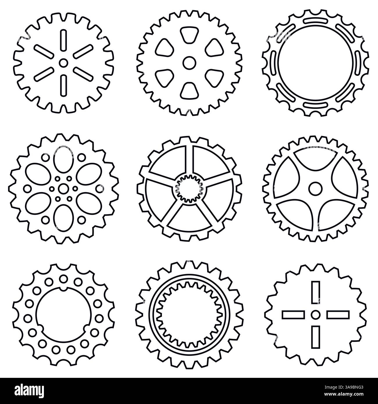 Silhouette of mechanical Cogs and Gear Wheel Set. Vector illustration ...