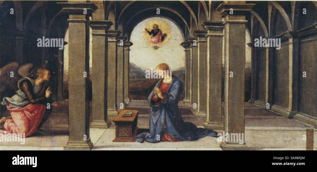 Executed Renaissance Predella of The Fano Altarpiece - Annunciation - painting by the ...