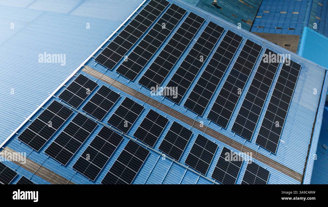 Solar cell or Solar Panel Modern technology for energy revolution, Alternative power source to saving environment, Photovoltaic module. Stock Photo