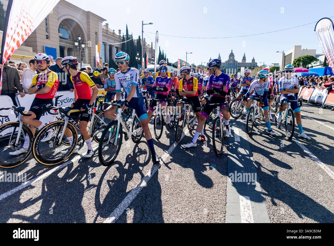 BARCELONA, SPAIN - MARCH 30: The racers are getting into position ...