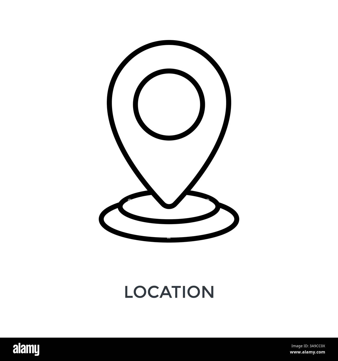 Location Icon Outline Style. Vector Illustration For Graphic Design Stock Vector