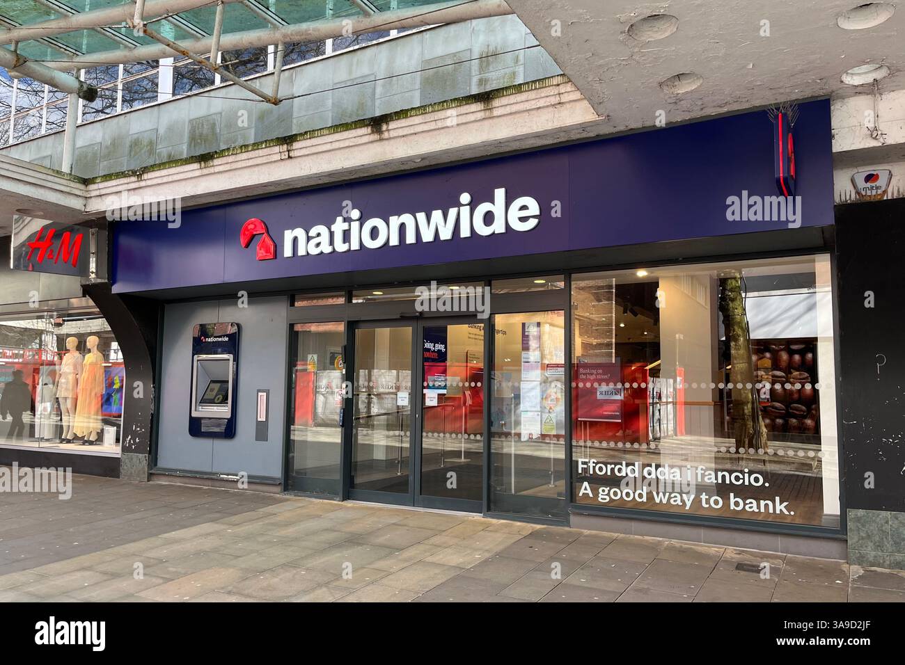 Nationwide Building Society Branch in Swansea, Wales, United Kingdom. 28th March 2025. - Smartphone Captured Stock Image