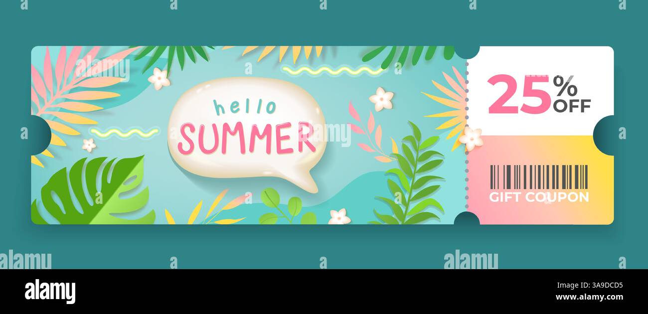 25 per cent off sale voucher coupon. Stock Vector