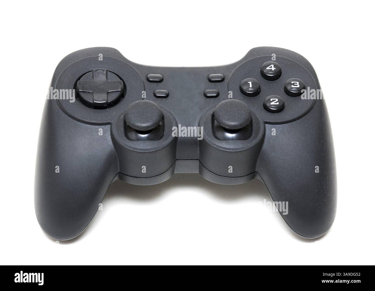 Black cordless joystick isolated on a white background Stock Photo - Alamy