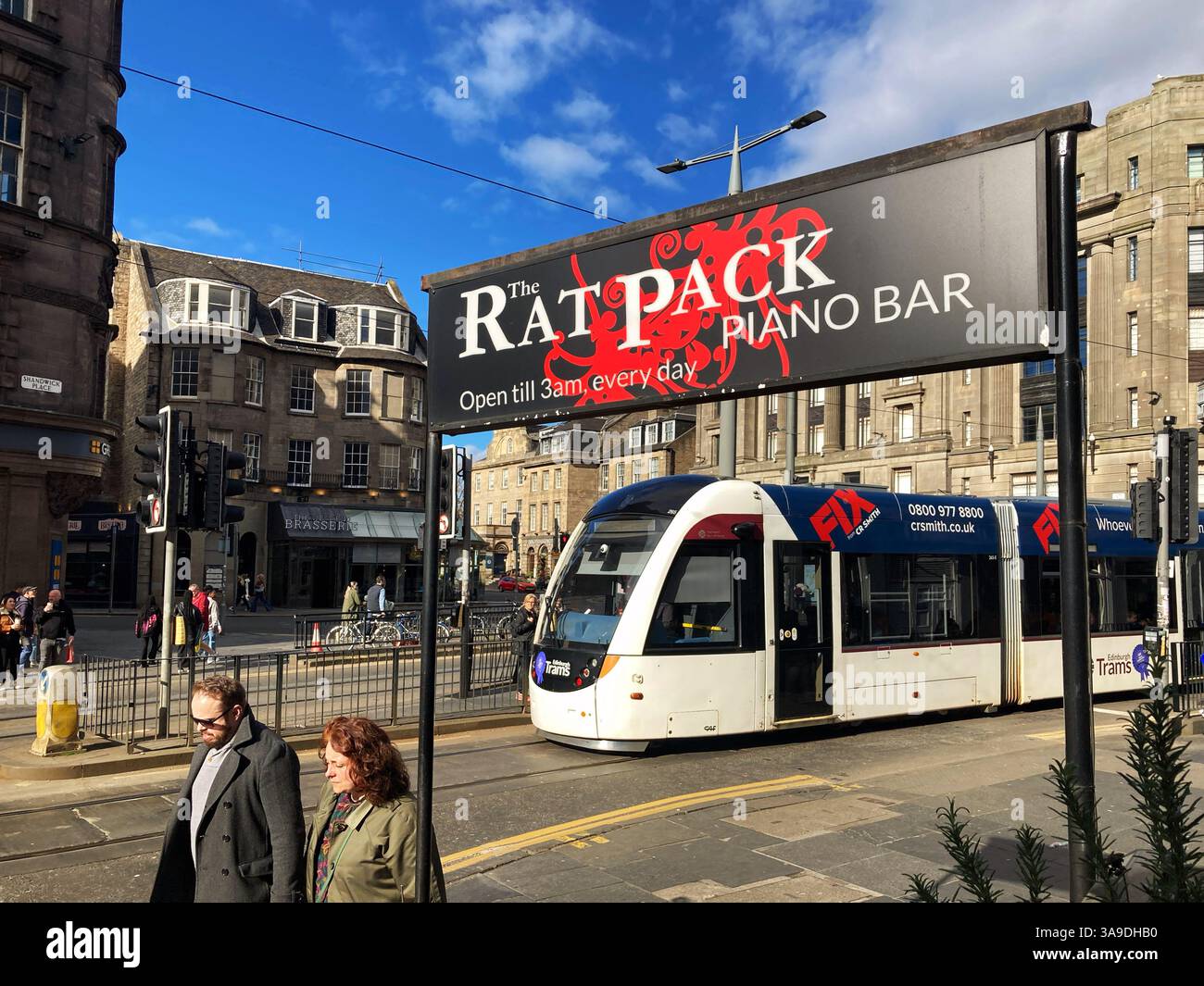 The Rat Pack Piano Bar, West End Edinburgh, Scotland - Smartphone Captured Stock Image