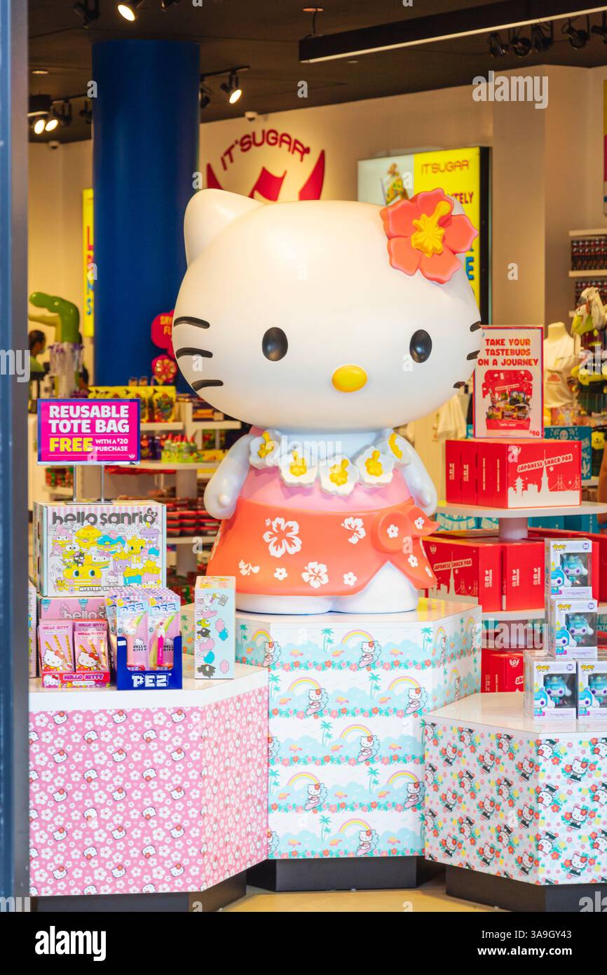Oahu, Hawaii, USA - February 23, 2024 - Hello Kitty display in the IT ...