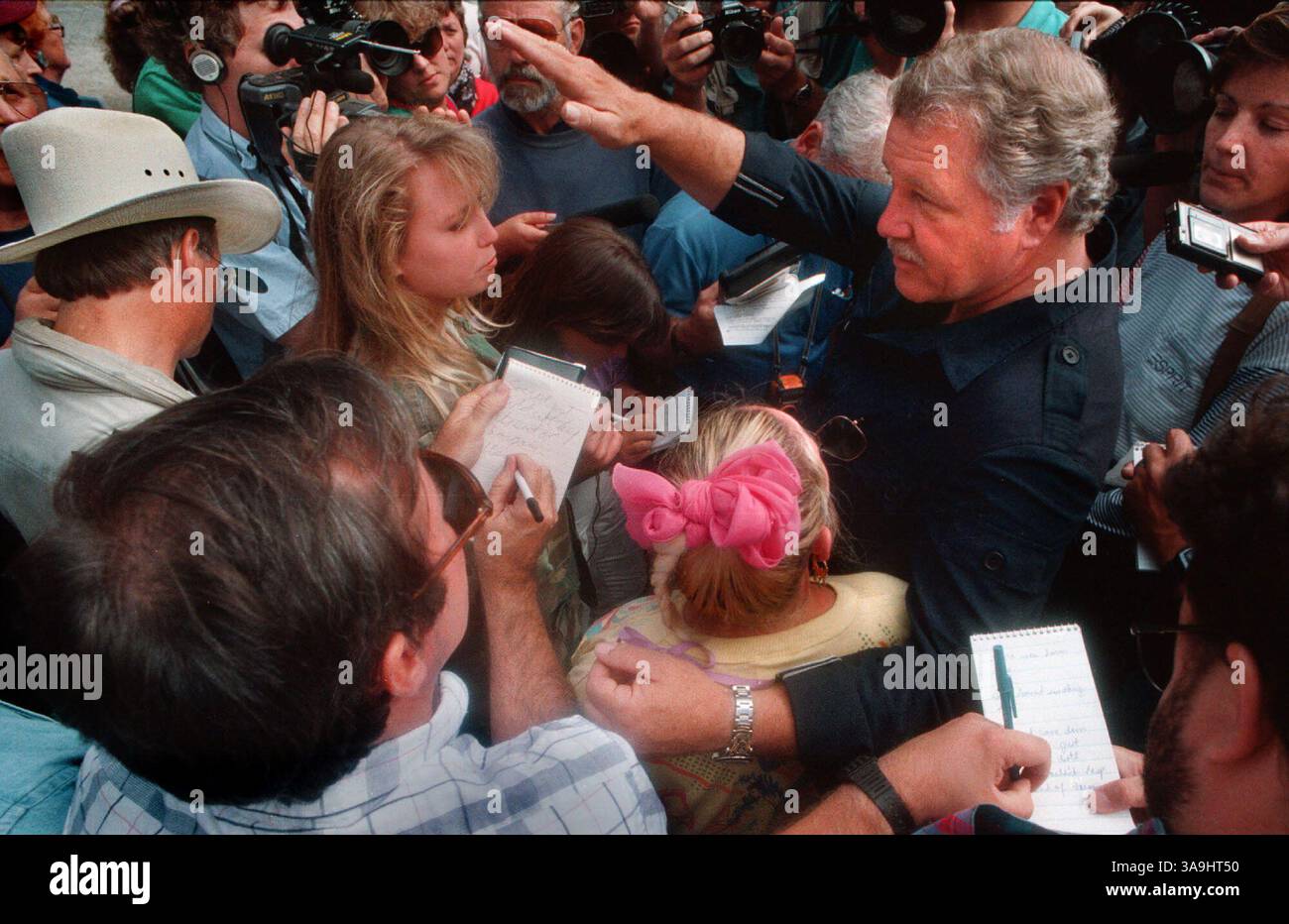 Ruby Ridge Feds Sep 22, 1998; Ruby Ridge, USA; Bo Gritz gives a Nazi salute at the ...