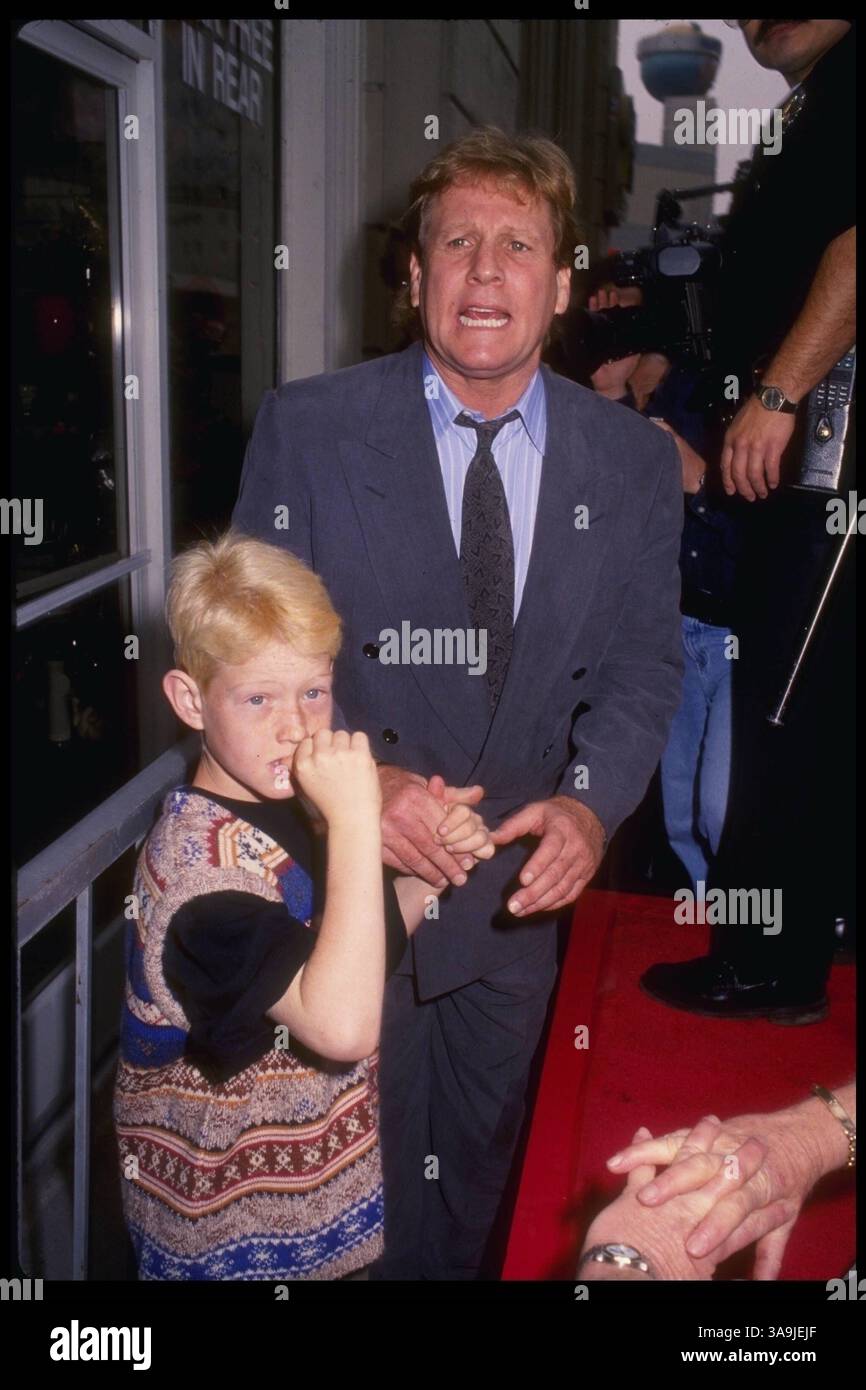 February 23, 1995; Hollywood, CA, USA; RYAN O'NEAL and son REDMOND O