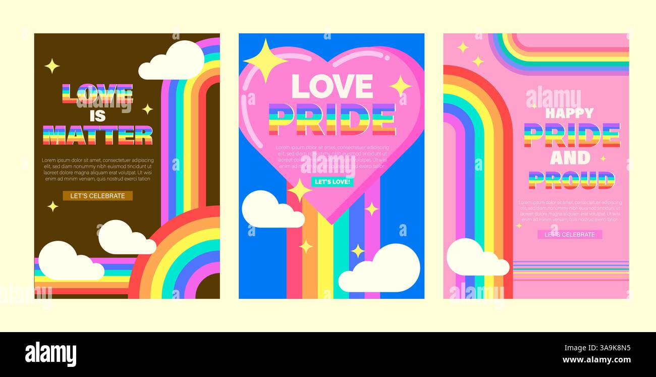 Celebrate Love and Pride with Colorful Designs, vector illustration ...