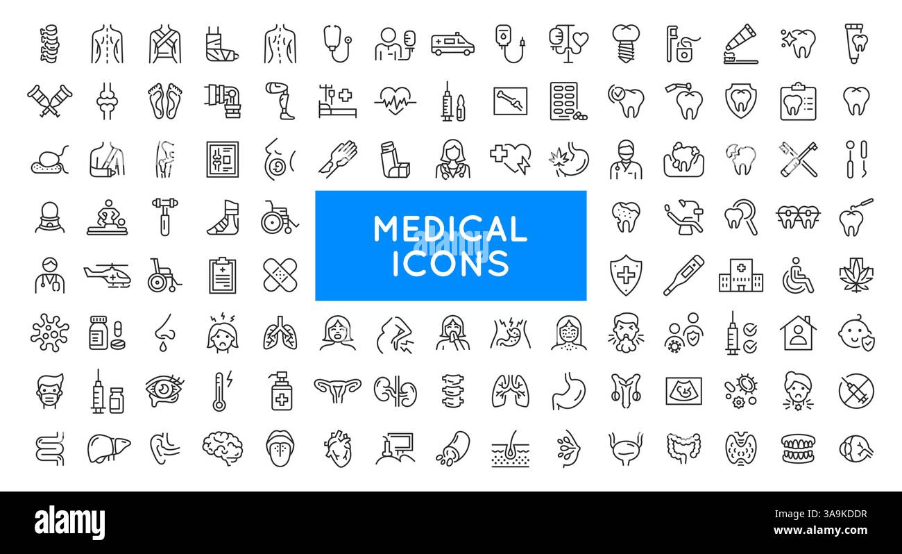 Medical and Healthcare Icon Set Stock Vector Image & Art - Alamy