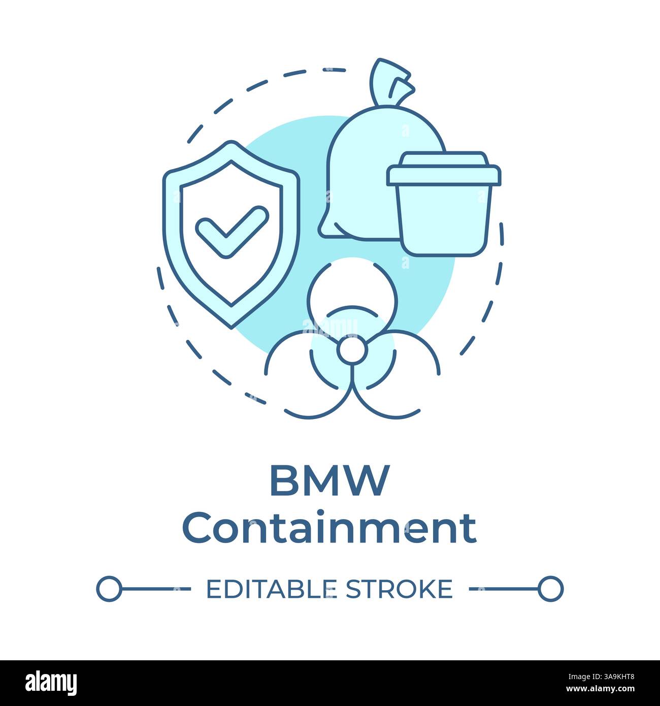 Biomedical waste containment soft blue concept icon Stock Vector