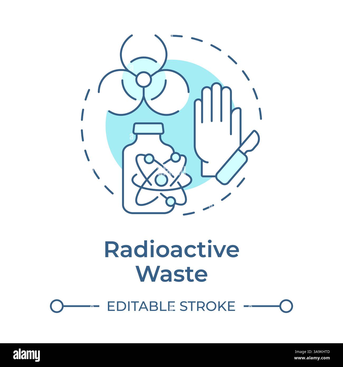 Radioactive waste soft blue concept icon Stock Vector