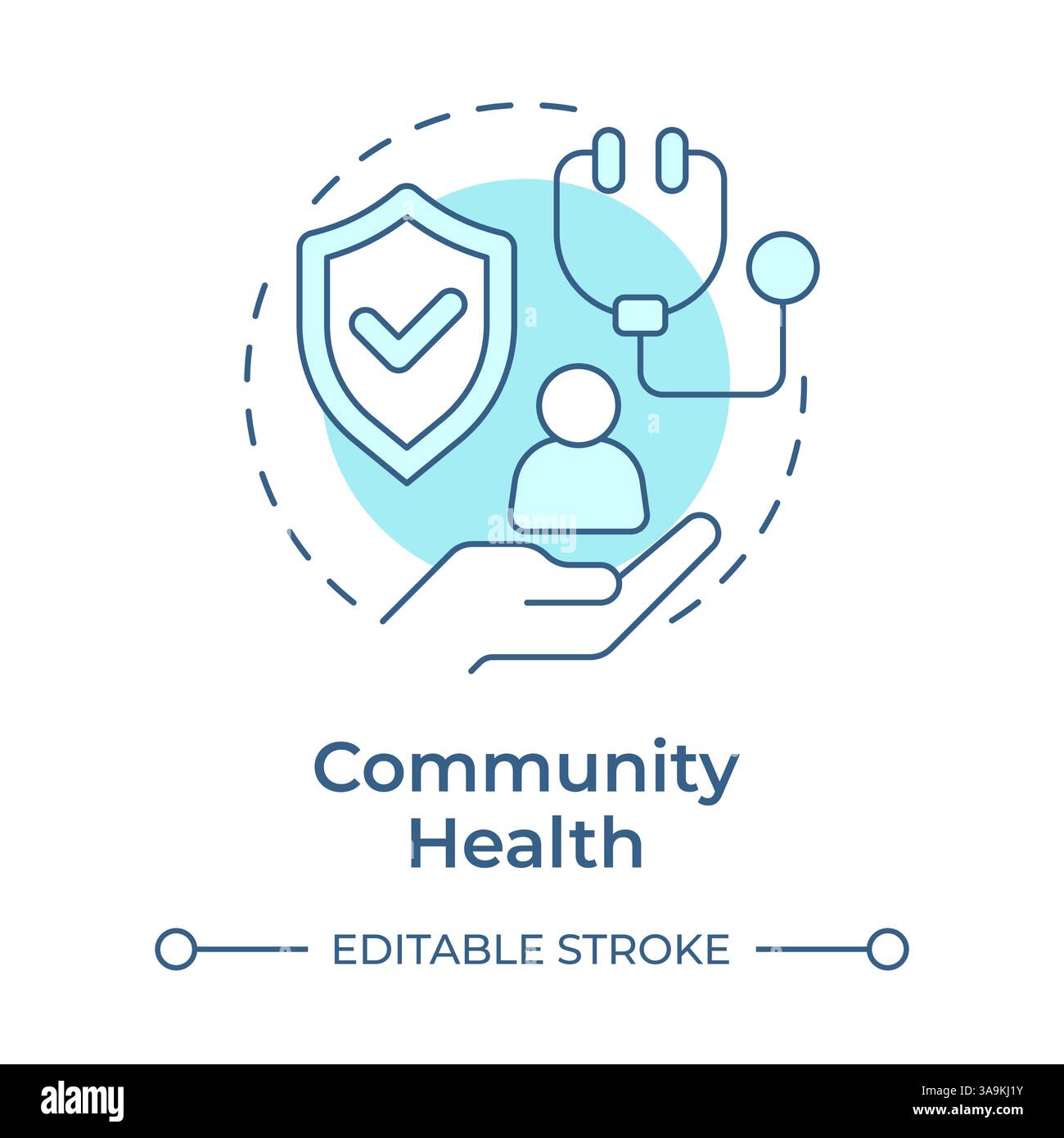 Community health soft blue concept icon Stock Vector