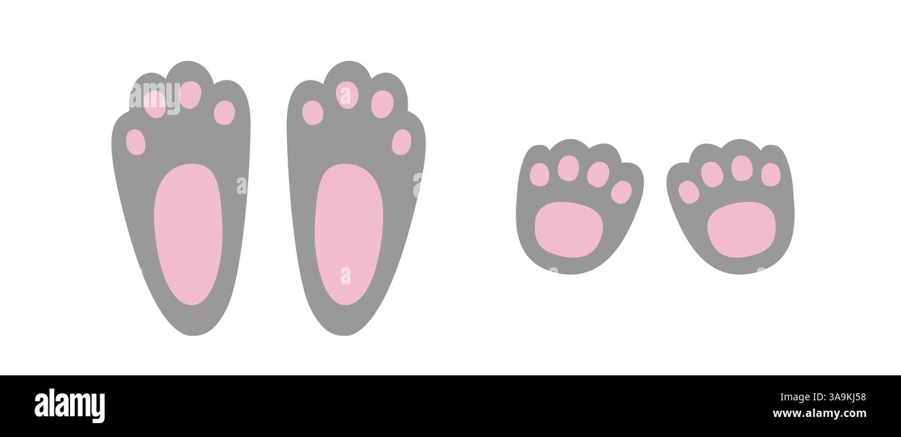 bunny feet print cut out stock images & pictures - alamy