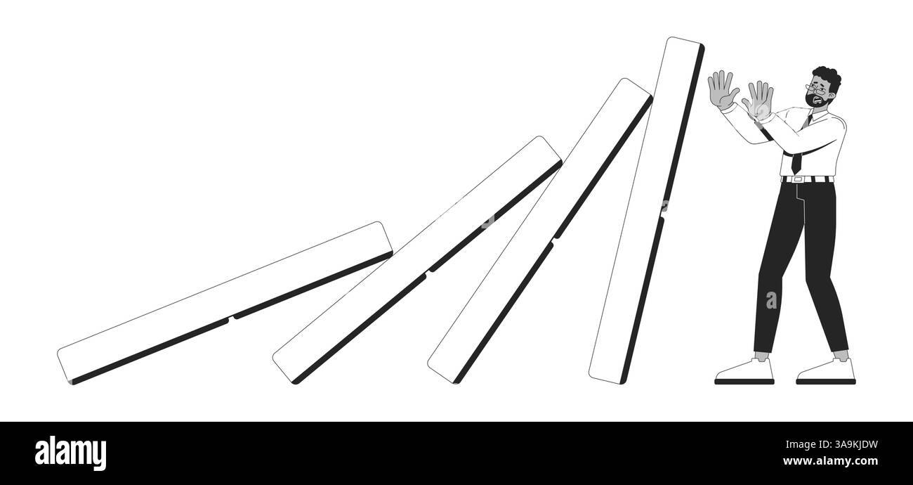 Economic troubles line illustration concept Stock Vector