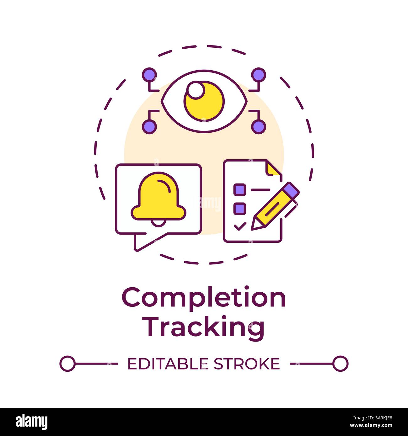 Completion tracking multi color concept icon Stock Vector
