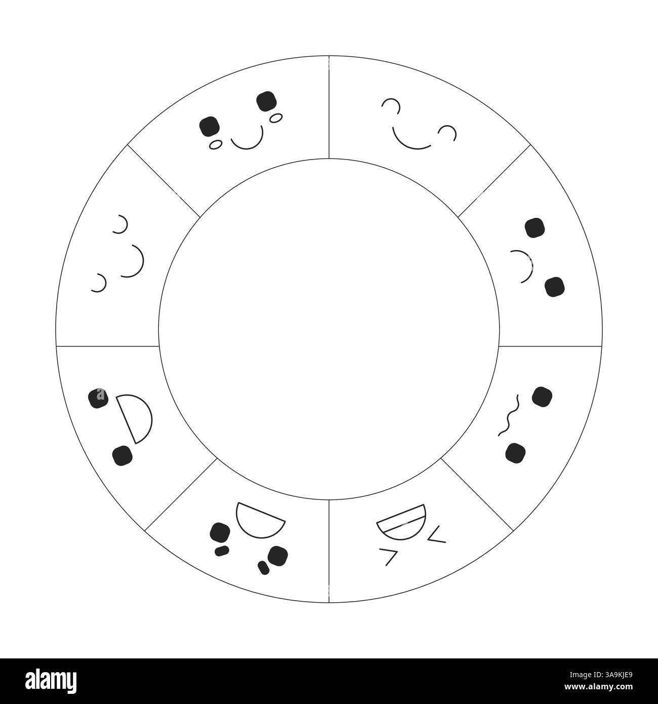 Circular infographic segments different emotions 2D line object Stock Vector