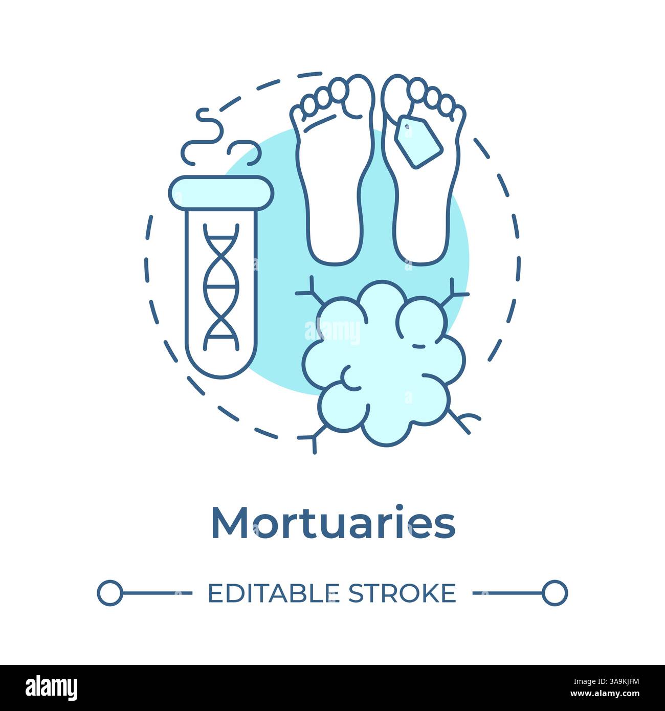 Mortuaries soft blue concept icon Stock Vector