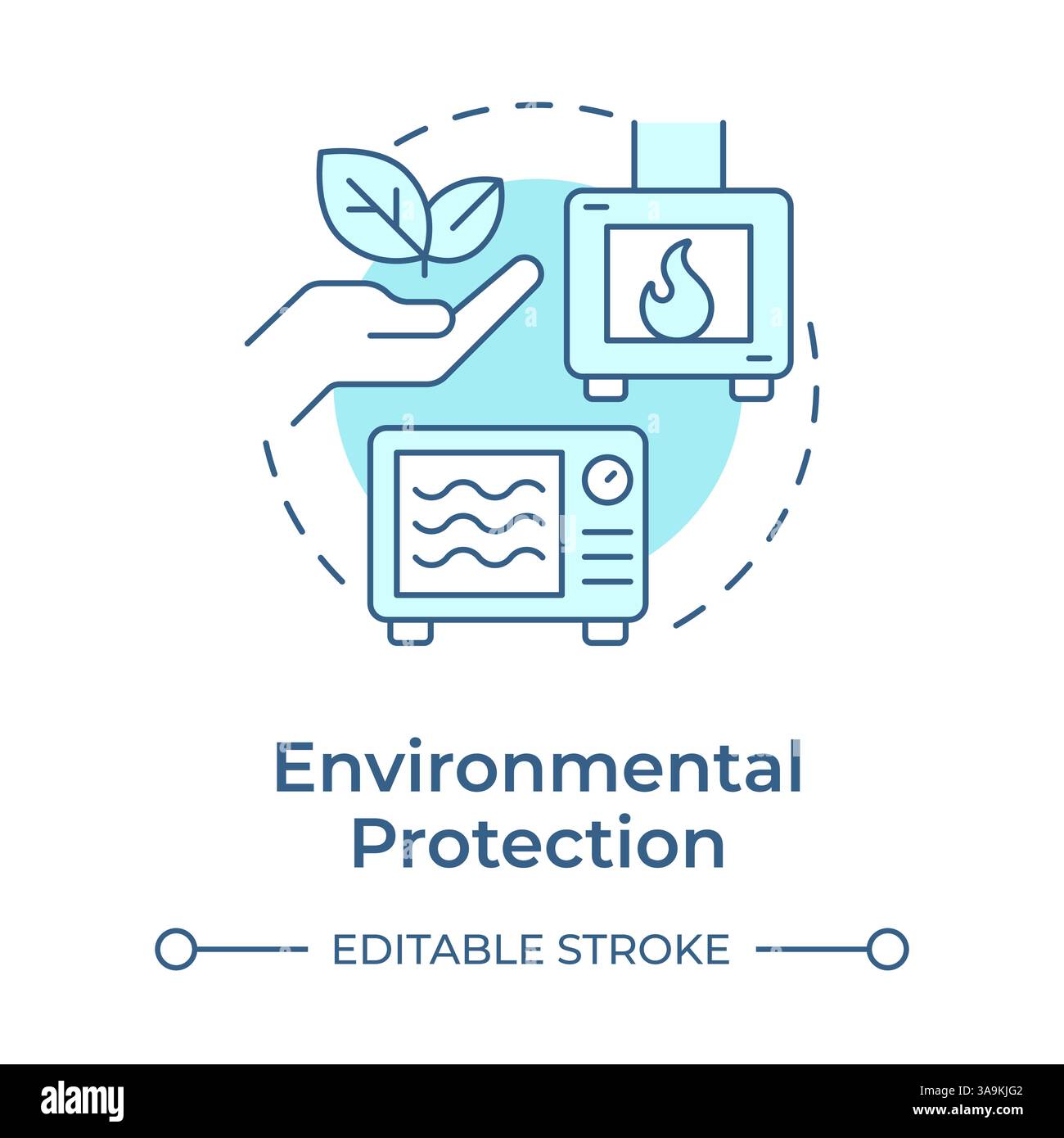 Environmental protection soft blue concept icon Stock Vector