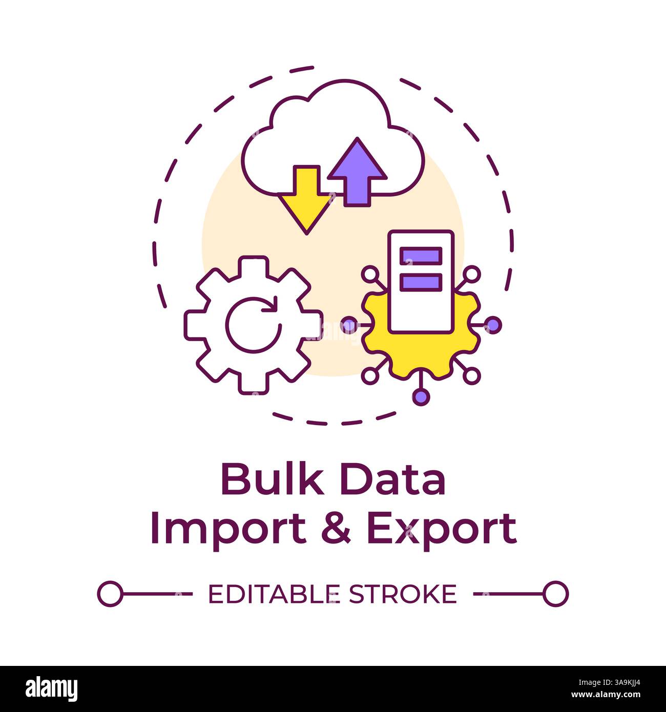 Bulk data import and export multi color concept icon Stock Vector Image ...