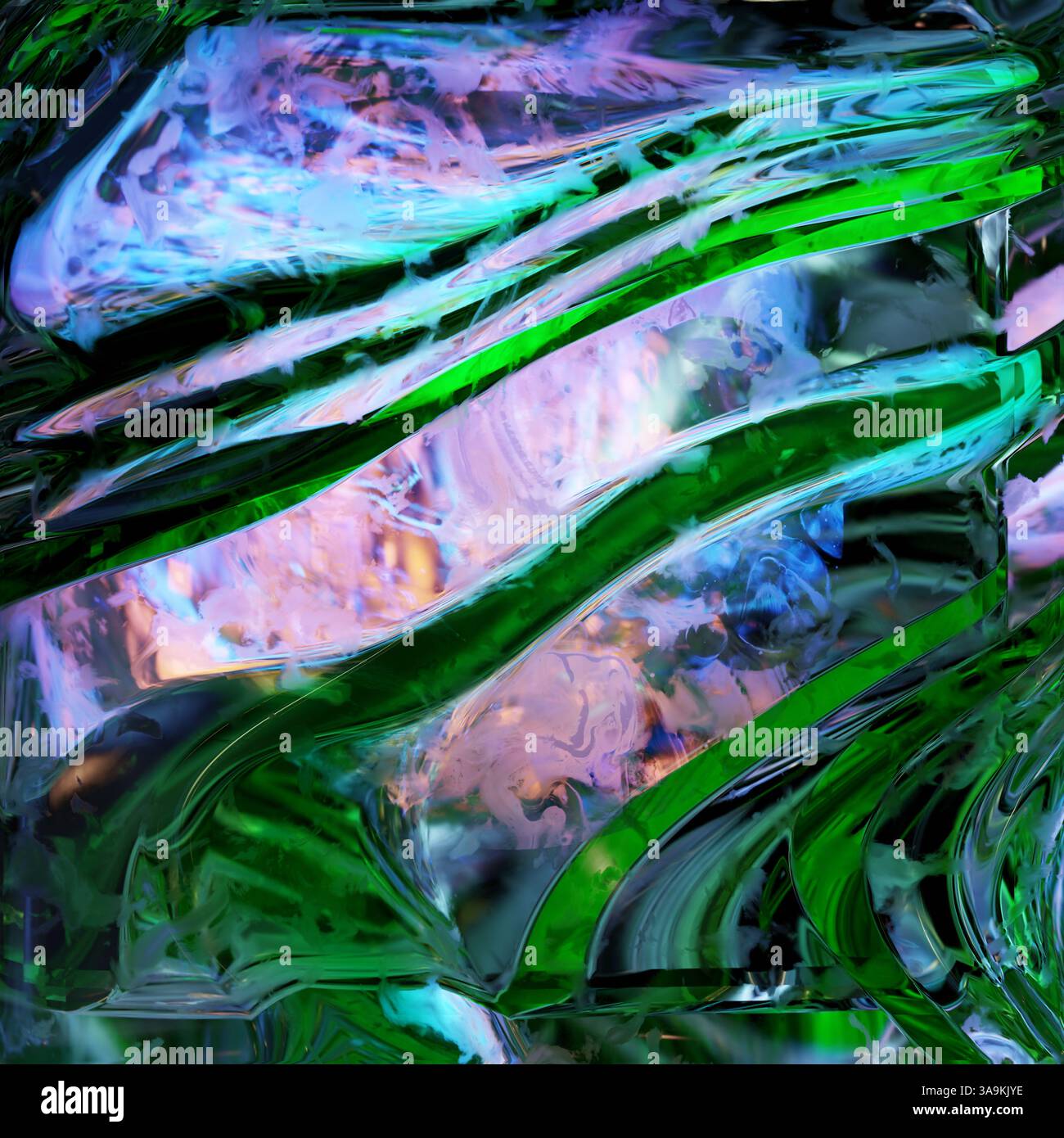 Fluid shapes in vibrant greens hi-res stock photography and images - Alamy