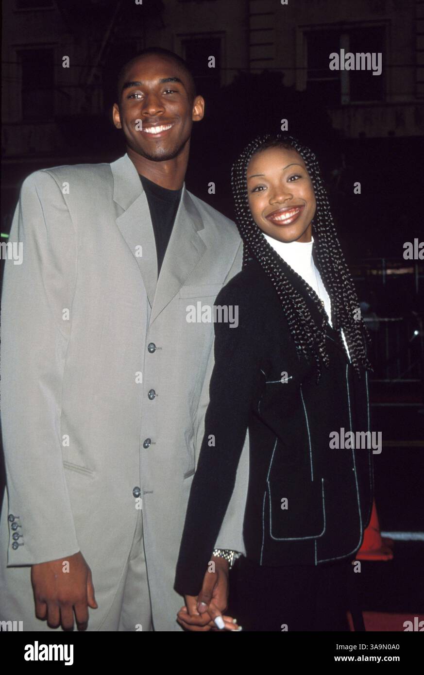 Jun 11, 1996; Los Angeles, CA, USA; Basketball star KOBE BRYANT and