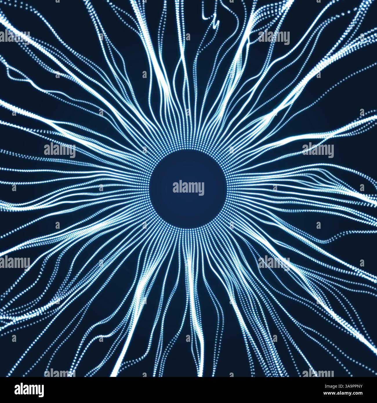 Array with Dynamic Particles. 3D Technology Style. Abstract Background ...