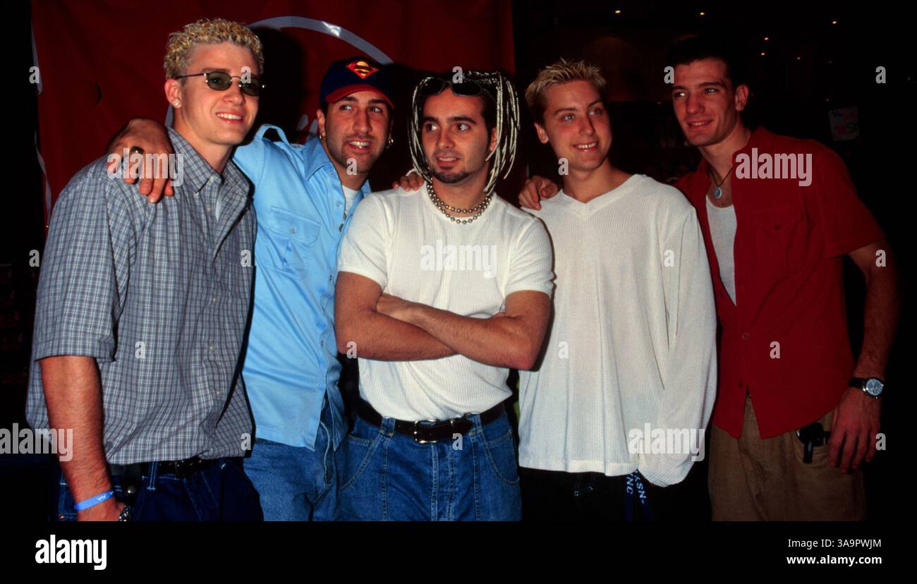 Aug 28, 1998; New York, NY, USA; Pop group *NSYNC @ Virgin Megastore ...