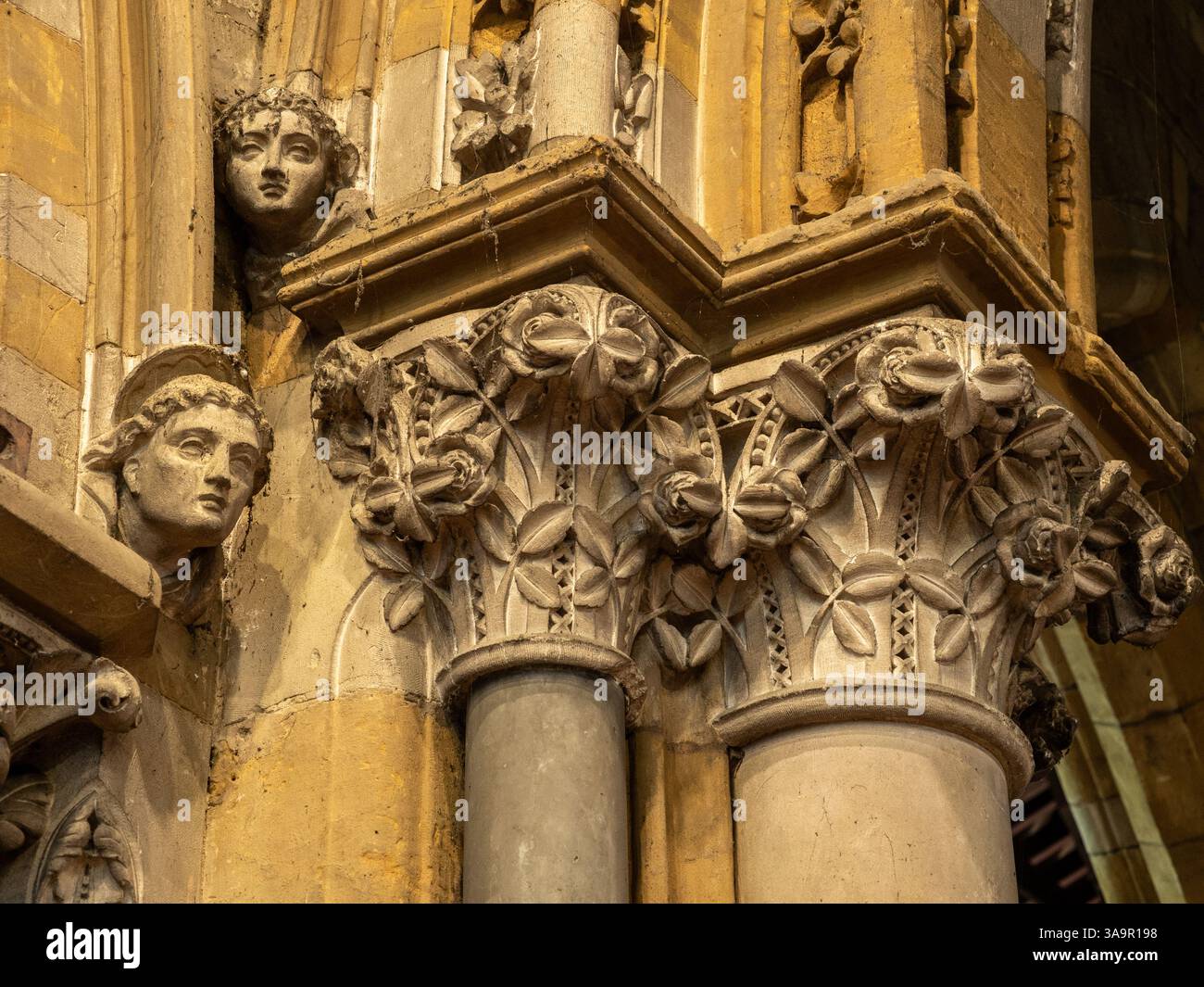 Architectural detail in the Victorian extension, of the church of St Sepulchre, Northampton, UK Stock Photo