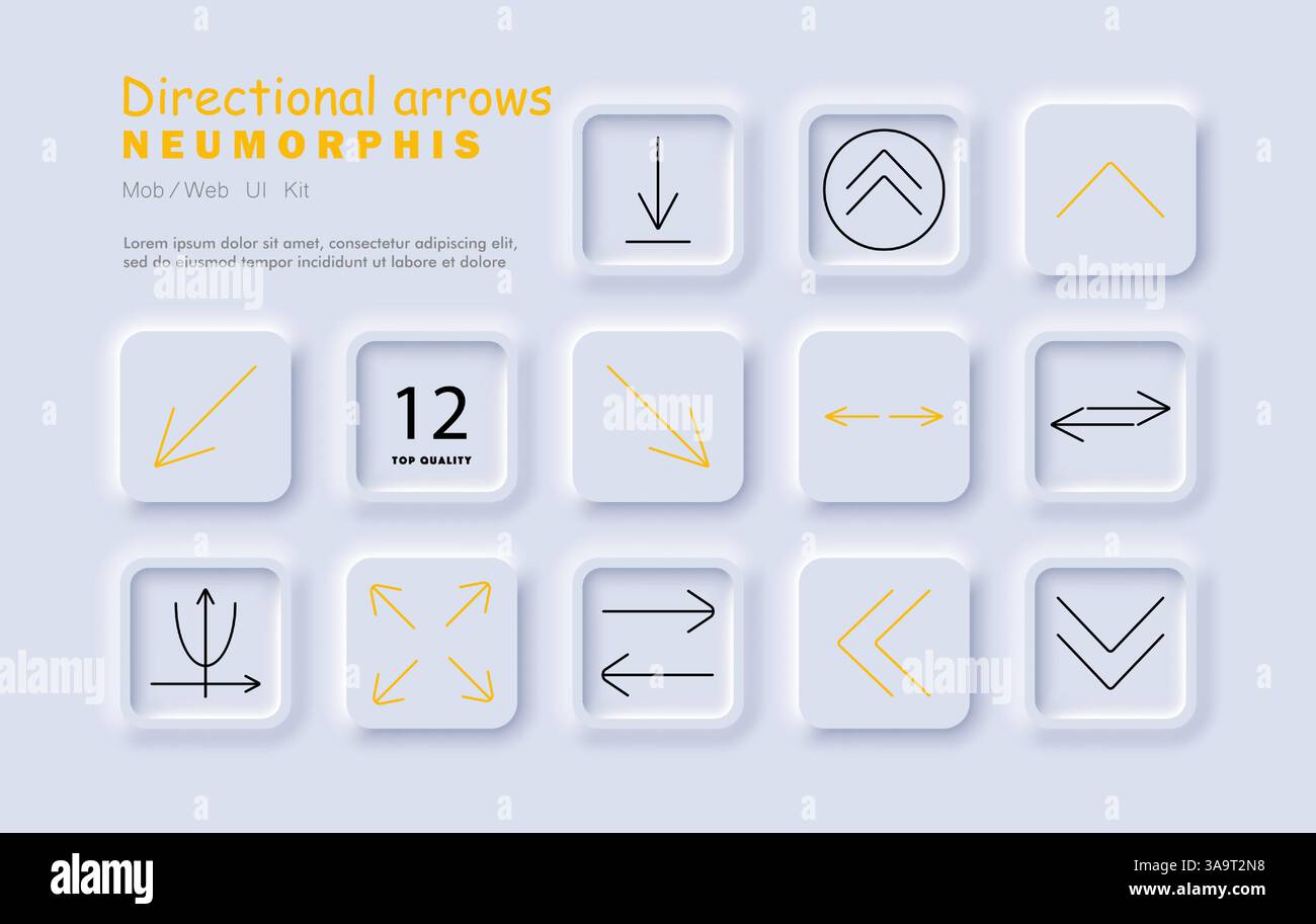 Directional arrows set icon. Up, down, left, right, return, expansion ...