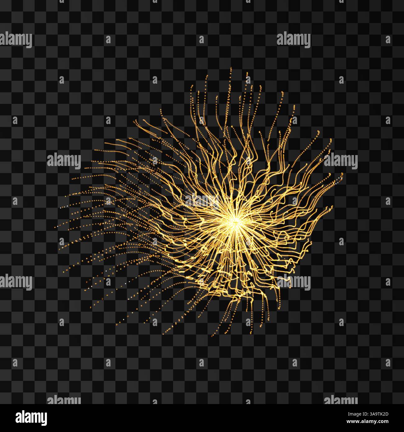 Array with dynamic particles. 3d futuristic technology style. Abstract background. Vector illustration. Stock Vector