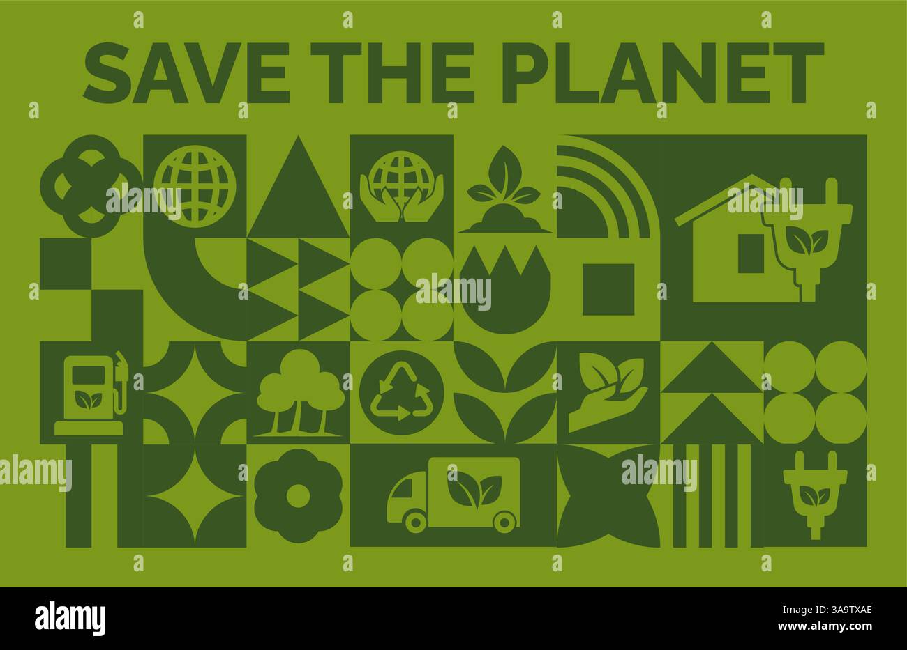 Go Green Earth Day Graphics Stock Vector