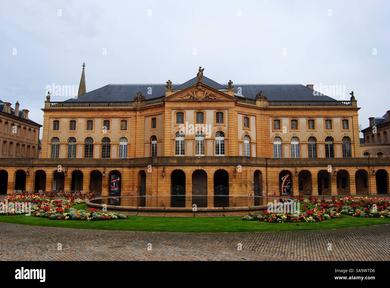 Metz, France – April 28, 2012. Building of Metz Opera in Metz, France. Inagurated in 1752, the 750-seat opera house and theatre is located on the Peti Stock Photo