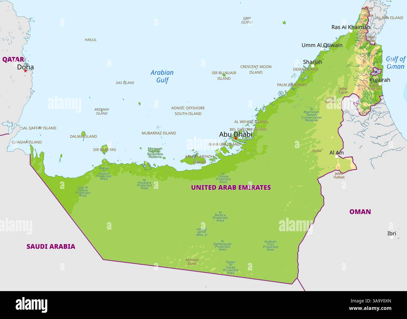 Physical map uae hi-res stock photography and images - Alamy