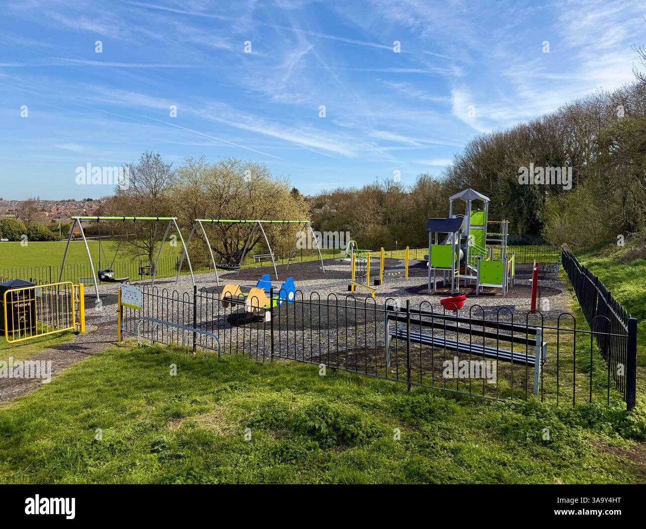 A play area on a recreation ground in the U.K. Stock Photo