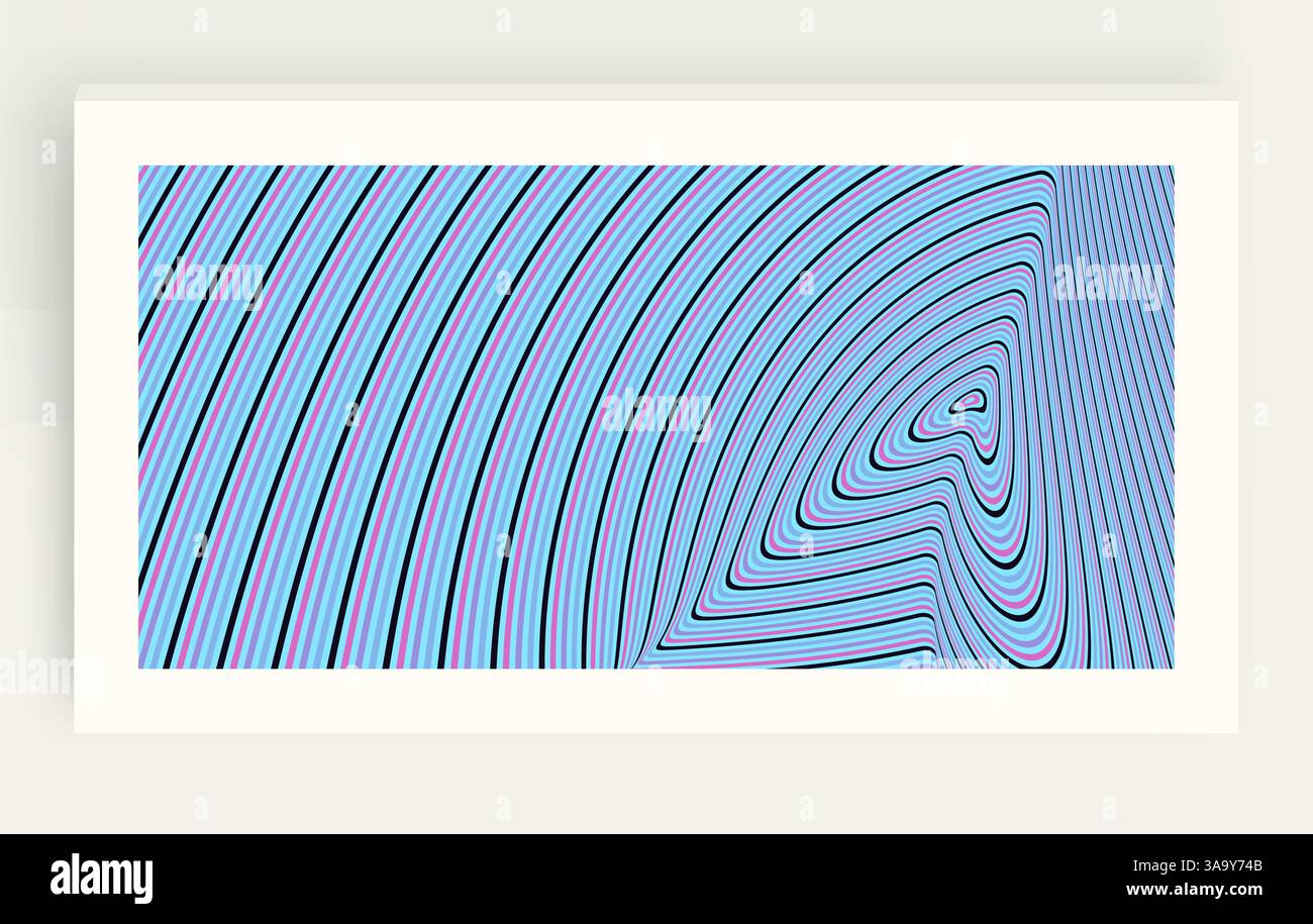 Pattern with optical illusion. Abstract striped background. 3d vector illustration. Stock Vector