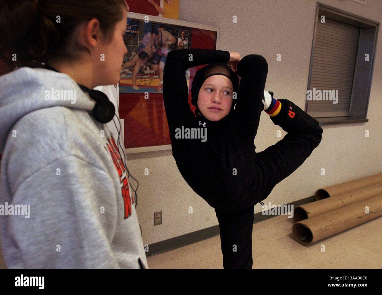 Roseville high school s paris alexander right stretches and jokes