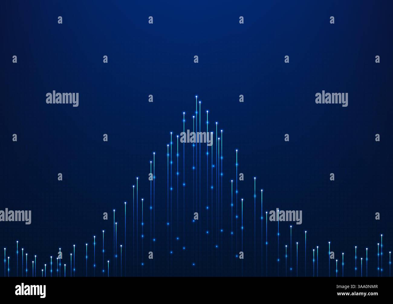 Data Technology The lines that rise simultaneously represent the use of technology to store, process, and analyze, including Big Data, AI, Machine Lea Stock Vector