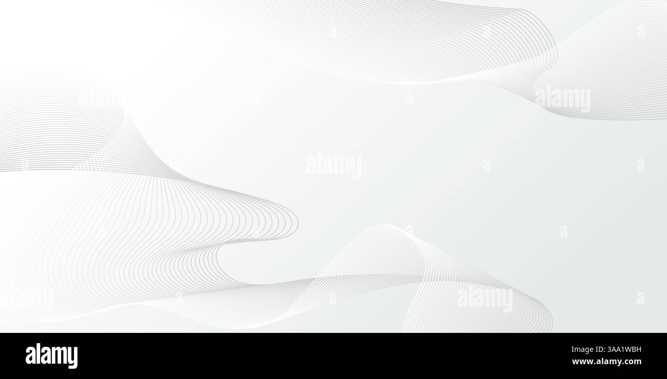 Abstract Wavy Lines with Soft Gray Colors Isolated on White Background ...